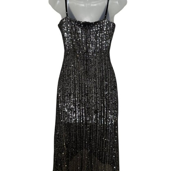 Cupcakes and Cashmere Black Sequin Joelle Midi Dress Size Small - Picture 2 of 7